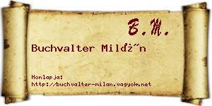 Buchvalter Milán névjegykártya